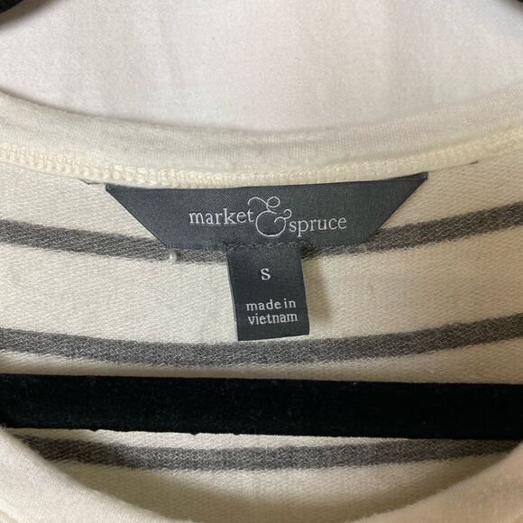 #174 MARKET & SPRUCE rayon striped long sleeve t shirt - Picture 6 of 6